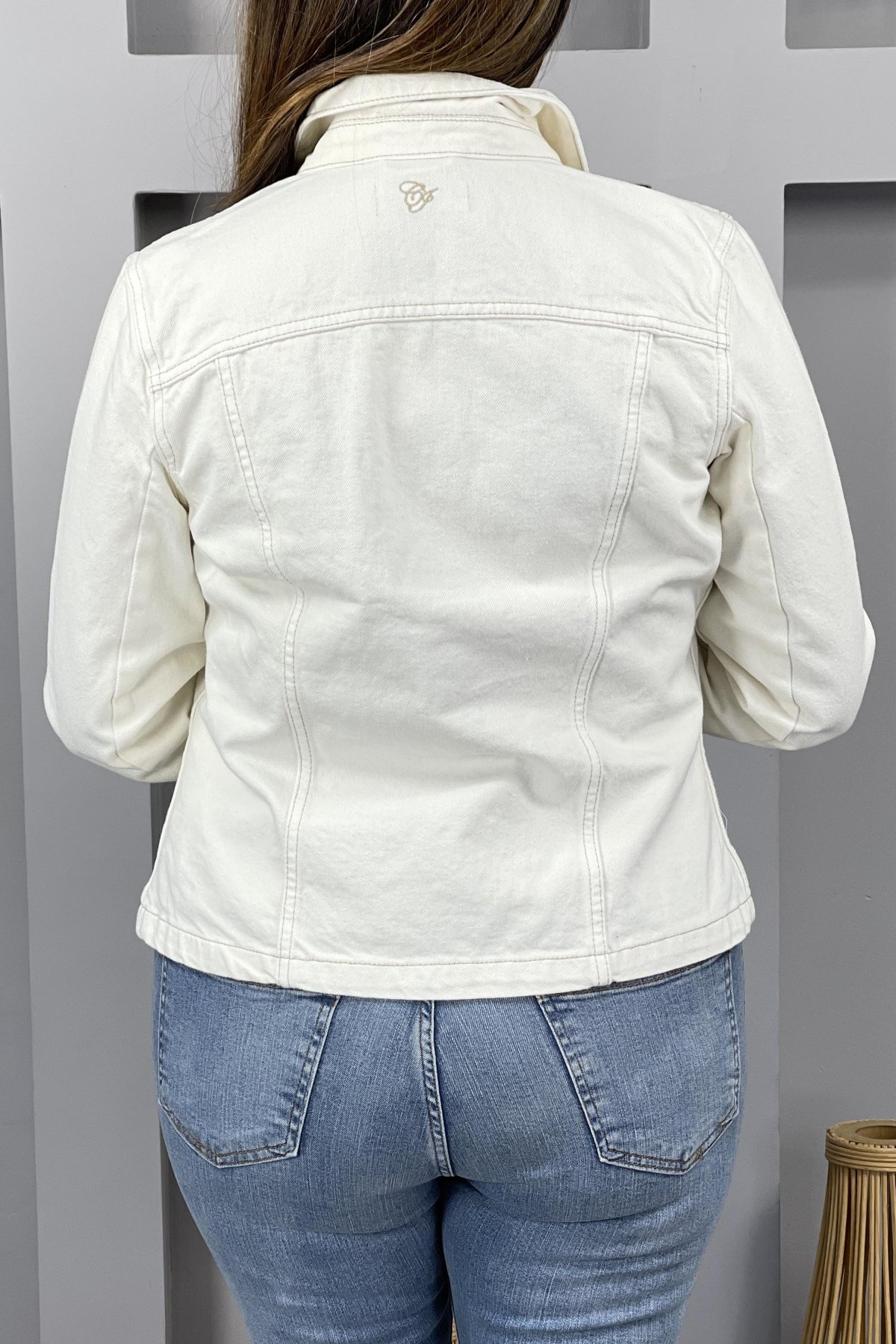 Düğme Detay Vintage Kot Ceket 